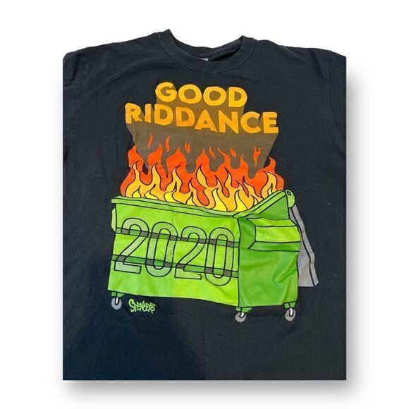 Gildan Dumpster Fire 2020 Spencer’s Tee Size Medium - Picture 2 of 5